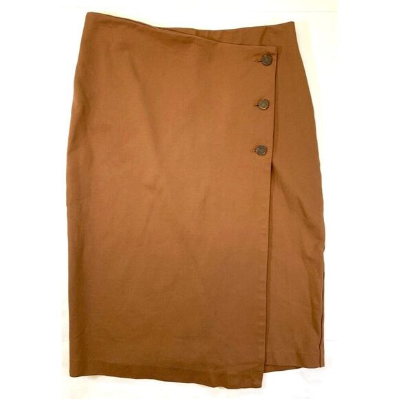 Rachel Zoe Dresses & Skirts - Rachel‎ Zoe Pencil Skirt Womens S Wrap Knee Midi Stretch Button Office Casual